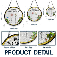 Gift For Yourself,Gift For Women,Gift For Mother,Gift For Grandma,Love,German - Omas Mamas Garten - Personalisierter Buntglas-Fenster-Sonnenfänger Zum Aufhängen