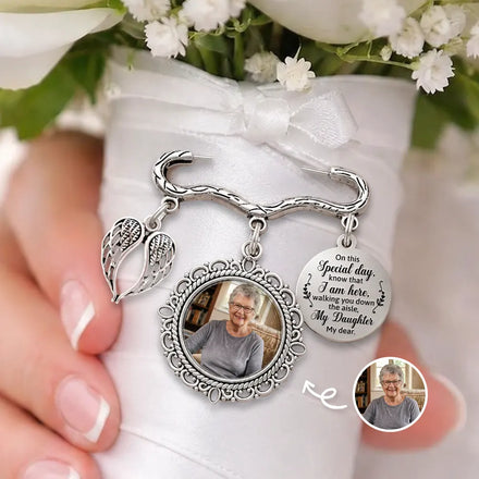 Custom Photo On This Special Day Know That I Am Here - Personalized Lapel Pin
