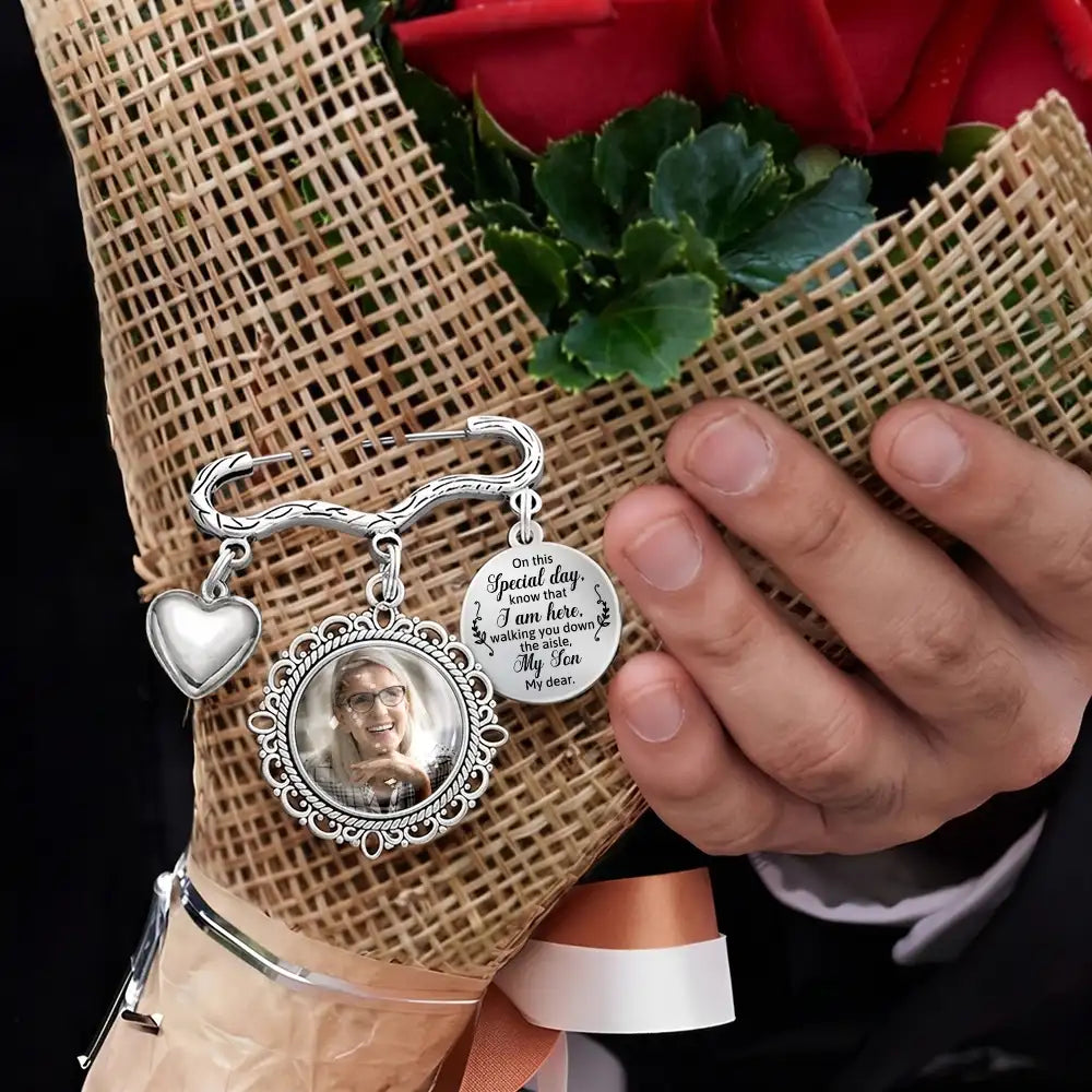 Custom Photo, Sympathetic, Gift For Yourself, Wedding, Dynamic Photo - On This Special Day Know That I Am Here - Personalized Lapel Pin
