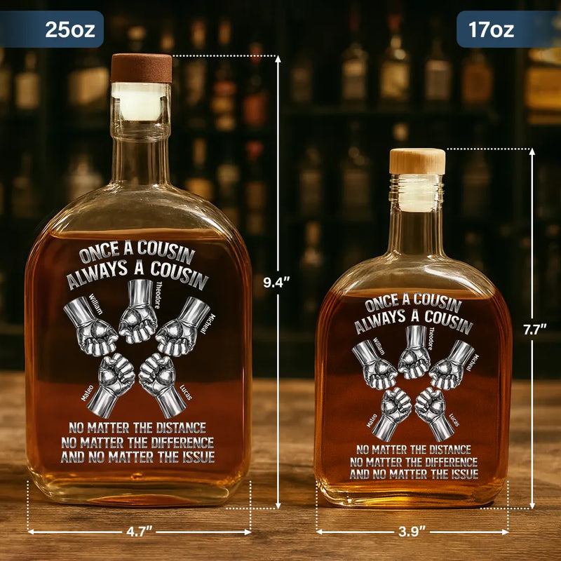Gift For Brothers,Cousin,Happy - Once A Brother Always A Brother Metal Effect Hand Punch - Personalized Whiskey Bottle
