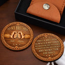 Gift For Brothers,Cousin,Gift For Bestie,Happy - Once A Brother Always A Brother Wood Carving Hand Punch - Personalized Wooden Pocket Hug