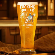 Funny, Retirement, Parents, Gift For Yourself, Gift For Women, Gift For Men, Gift For Grandparents, Gifts For Colleagues - Oops I Mean Happy Retirement - Personalized Pilsner Glass