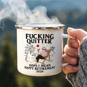 Gift For Husband,Gift For Wife,Parents,Gift For Women,Gift For Yourself,Gift For Men,Funny,Gift For Grandpa,Gift For Grandma,Gift For Father,Gift For Mother - Oops I Mean Happy Retirement - Personalized Enamel Mug