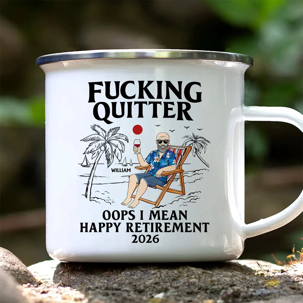 Oops I Mean Happy Retirement - Personalized Enamel Mug