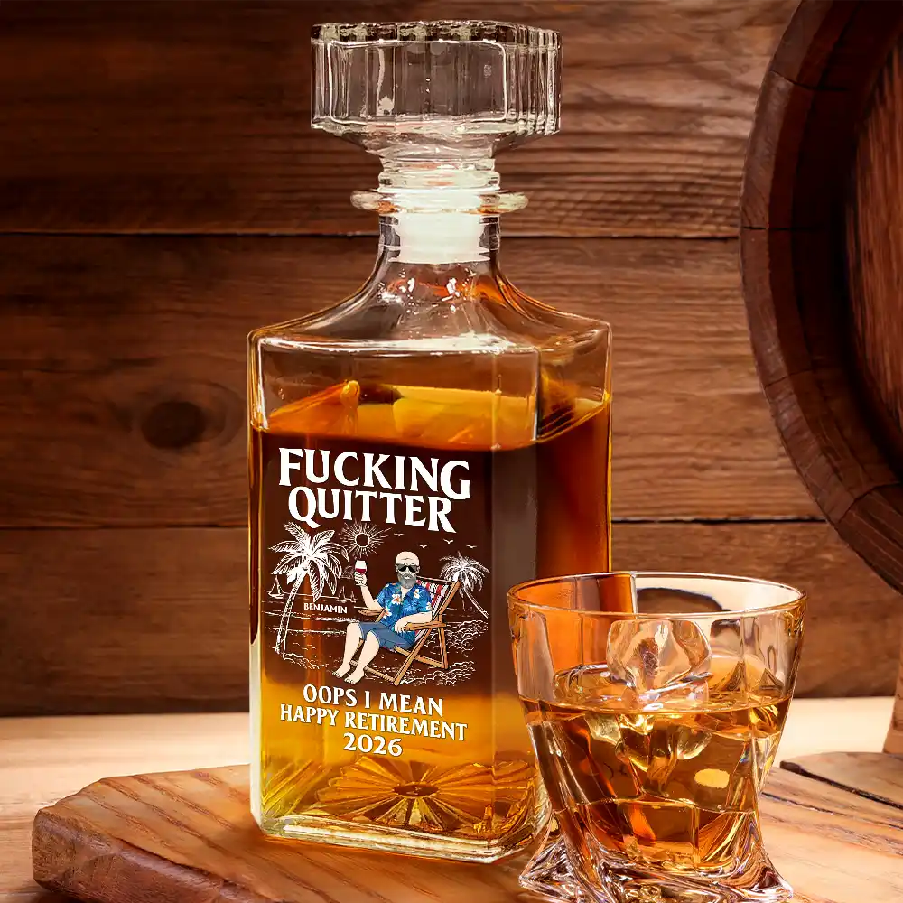 Funny, Retirement, Parents, Gift For Yourself, Gift For Women, Gift For Men, Gift For Grandparents, Gifts For Colleagues - Oops I Mean Happy Retirement - Personalized Square Whiskey Bottle