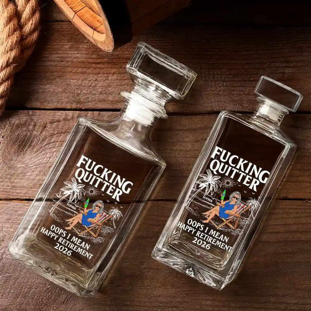 Funny, Retirement, Parents, Gift For Yourself, Gift For Women, Gift For Men, Gift For Grandparents, Gifts For Colleagues - Oops I Mean Happy Retirement - Personalized Square Whiskey Bottle