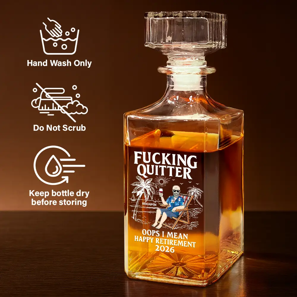 Funny, Retirement, Parents, Gift For Yourself, Gift For Women, Gift For Men, Gift For Grandparents, Gifts For Colleagues - Oops I Mean Happy Retirement - Personalized Square Whiskey Bottle