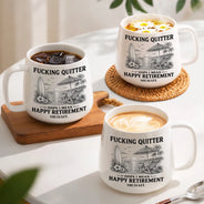 Summer,Retirement,Gift For Men,Gift For Yourself,Humorous,Custom Text - Oops I Mean Happy Retirement - Personalized Tapered Mug