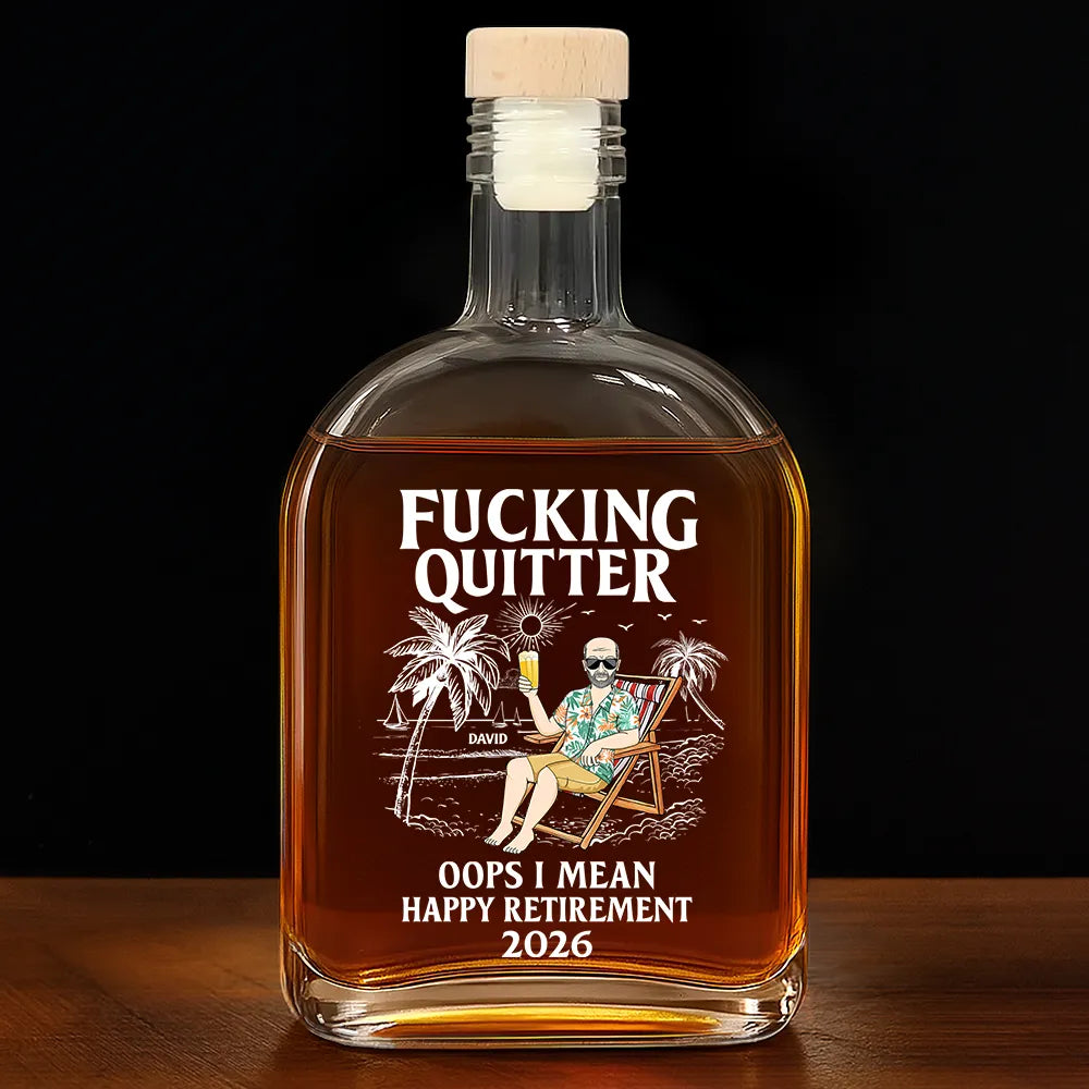Funny,Retirement,Parents,Gift For Yourself,Gift For Women,Gift For Men,Gift For Grandparents,Gifts For Colleagues - Oops I Mean Happy Retirement - Personalized Whiskey Bottle