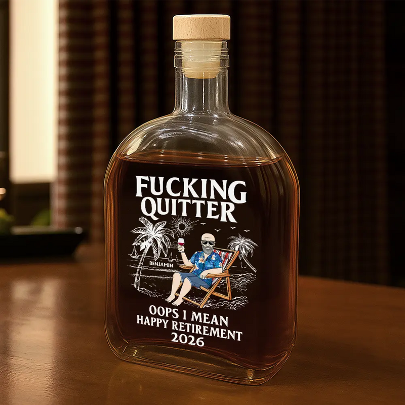 Funny,Retirement,Parents,Gift For Yourself,Gift For Women,Gift For Men,Gift For Grandparents,Gifts For Colleagues - Oops I Mean Happy Retirement - Personalized Whiskey Bottle