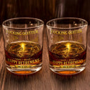 Summer,Top Market,Retirement,Gift For Yourself,Humorous,Custom Text - Oops I Mean Happy Retirement - Personalized Whiskey Glass