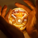 Gift For Husband,Gift For Father,New Dad,Sport Dad,Baseball,Adorable - Our First Father's Day Baseball Lover - Personalized Crystal Globe Lamp