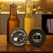 Gift For Father,New Dad,Non-Eng,Icon,Adorable - Our First Father's Day Together - Personalized Hockey Puck Bottle Opener
