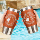 Gift For Father,New Dad,Non-Eng,Icon,Adorable - Our First Father's Day Together - Personalized Leather Tumbler