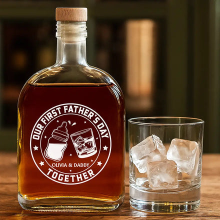 Our First Father's Day Together - Personalized Whiskey Bottle