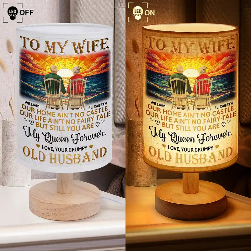 Gift For Couples, Gift For Husband, Gift For Wife, Gift For Boyfriend, Gift For Girlfriend, Love - Our Home Ain't Castle - Personalized Fabric Lamp