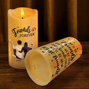 Gift For Bestie,Old Best friends,Gift For Sisters,Gift For Brothers,Gift For Sibling,Cousin,Happy,Family - Our Memories Are Countless Friends Forever - Personalized Flameless LED Candle