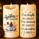Christmas,Gift For Bestie,Gift For Sisters,Happy - Our Memories Are Countless Our Friendship Is Endless - Personalized Flameless LED Candle