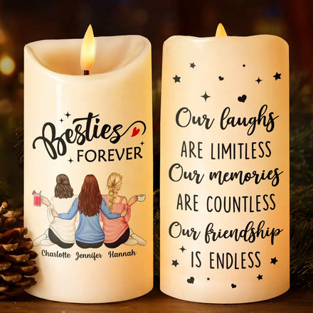 Our Memories Are Countless Our Friendship Is Endless - Personalized Flameless LED Candle