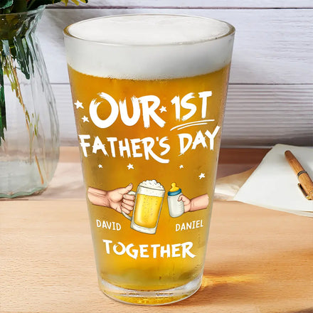 Our First Father's Day Together - Personalized Beer Glass
