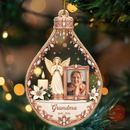 Christmas, Custom Photo,Family, Memorial, Memorial Loved One, Sympathetic, Top Market, Upload Full Photo - Christmas Memorial Gift For Loss Of Parent - Personalized Custom Photo In Loving Memory Acrylic Ornament