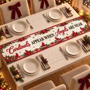 Christmas,Family,Icon,Memorial,Memorial Loved One,Sympathetic,Top Market - Christmas Memorial Gift For Family - Personalized Names Cardinals Appear When Angels Are Near Table Runner