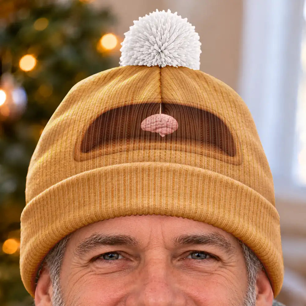Gift For Men,Gift For Yourself,Gifts For Him,Humorous,Icon,Top Market - Funny Gag Gift For Him - Personalized Small Brain Novelty Bobble Beanie Hat