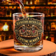 Afro Besties,Christmas,Gift For Bestie,Humorous,Vector - Best Friend Gift For Men - Personalized Skeleton Brotherhood Whiskey Glass