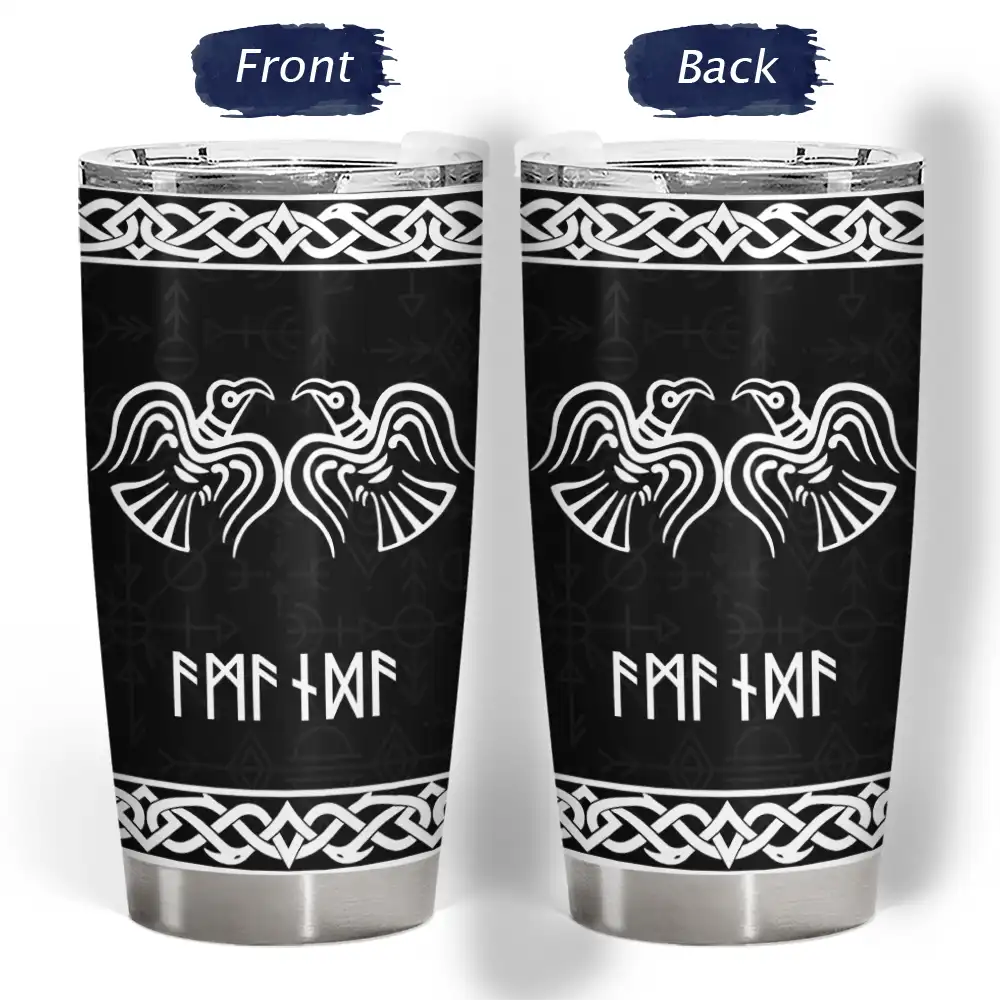 Custom Text, Gift For Men, Gift For Yourself, Gifts For Him, Happy, Top Market - Gift For Norse Mythology Lovers Husband Boyfriend - Personalized Rune Name Viking Tumbler