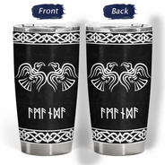 Custom Text, Gift For Men, Gift For Yourself, Gifts For Him, Happy, Top Market - Gift For Norse Mythology Lovers Husband Boyfriend - Personalized Rune Name Viking Tumbler
