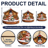 Christmas,Family,Grandparents,Happy,Icon - Christmas Gift For Grandparents - Personalized Snowman Grandkids Wooden Ornament