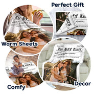 Afro Besties, Christmas, Custom Photo, Gift For Bestie, Humorous, Top Market, Upload Full Photo - Gift For Best Friend - Personalized Custom Photo Newspaper Fleece Blanket, Sherpa Blanket