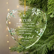 Anniversary,Christmas,Gift For Couples,Old Couples,Romantic,Top Market,Vector - Anniversary Gift For Couple - Personalized Years To Come Glass Ornament