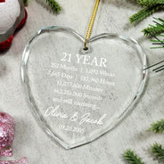 Anniversary,Christmas,Gift For Couples,Old Couples,Romantic,Top Market,Vector - Anniversary Gift For Couple - Personalized Years To Come Glass Ornament