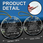 Anniversary,Christmas,Gift For Couples,Old Couples,Romantic,Top Market,Vector - Anniversary Gift For Couple - Personalized Years To Come Glass Ornament