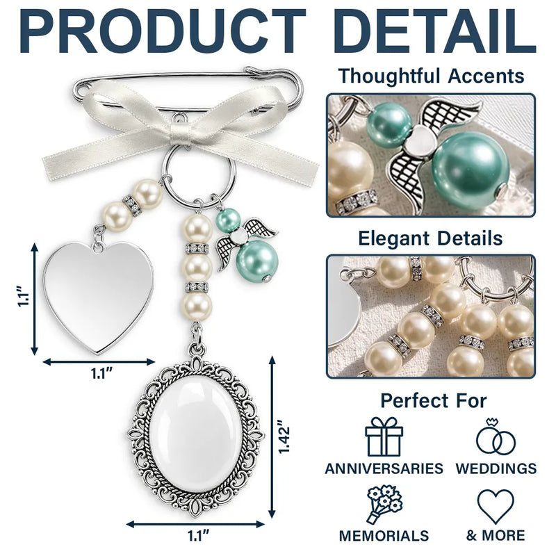 Sentimental,Custom Photo,Family,Wedding,Upload Full Photo - Custom Photo I'm Always With You Cardinal Bird - Personalized Photo Bouquet Charm