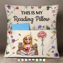 Top Market,Reading,Gift For Yourself,Gift For Women,Happy - My Reading Pillow Reading Girl With Birth Month Flower - Personalized Pocket Pillow