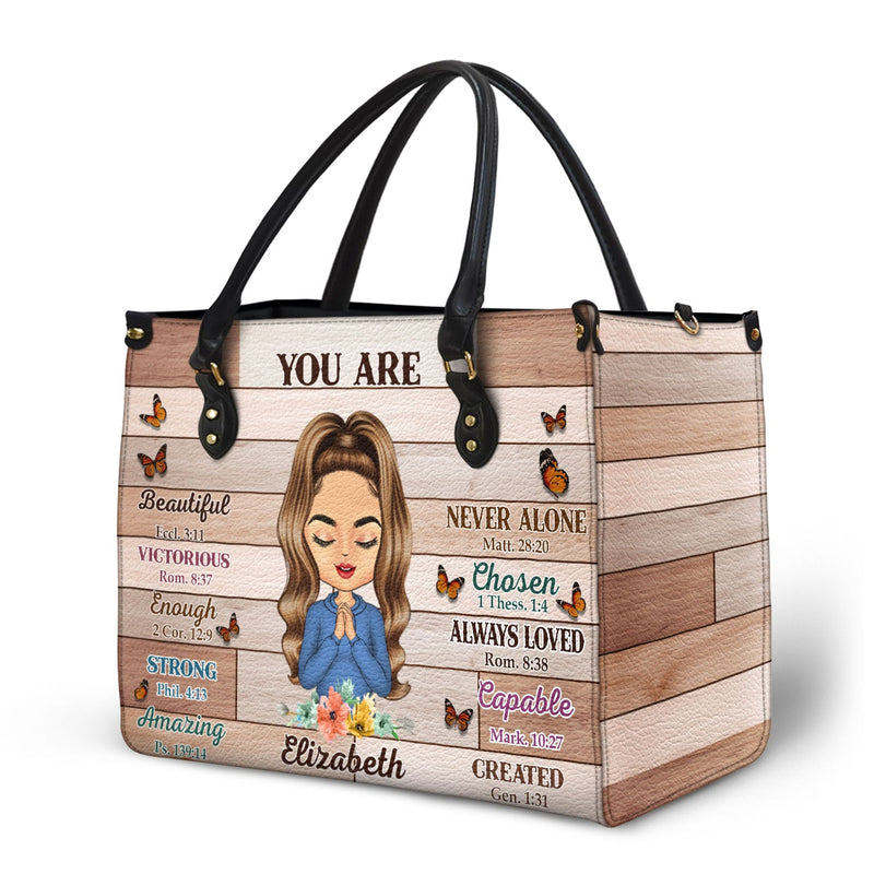 Custom Photo You Are Beautiful Strong - Gift for Yourself, Gift For Women - Personalized Leather Bag