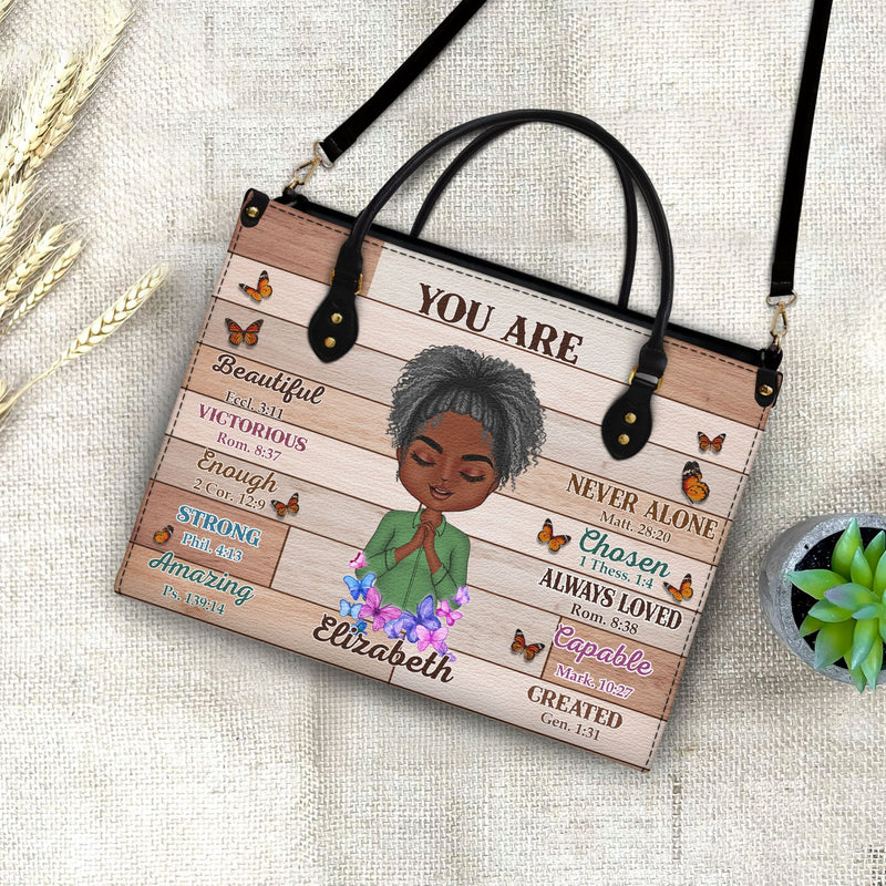 Custom Photo You Are Beautiful Strong - Gift for Yourself, Gift For Women - Personalized Leather Bag