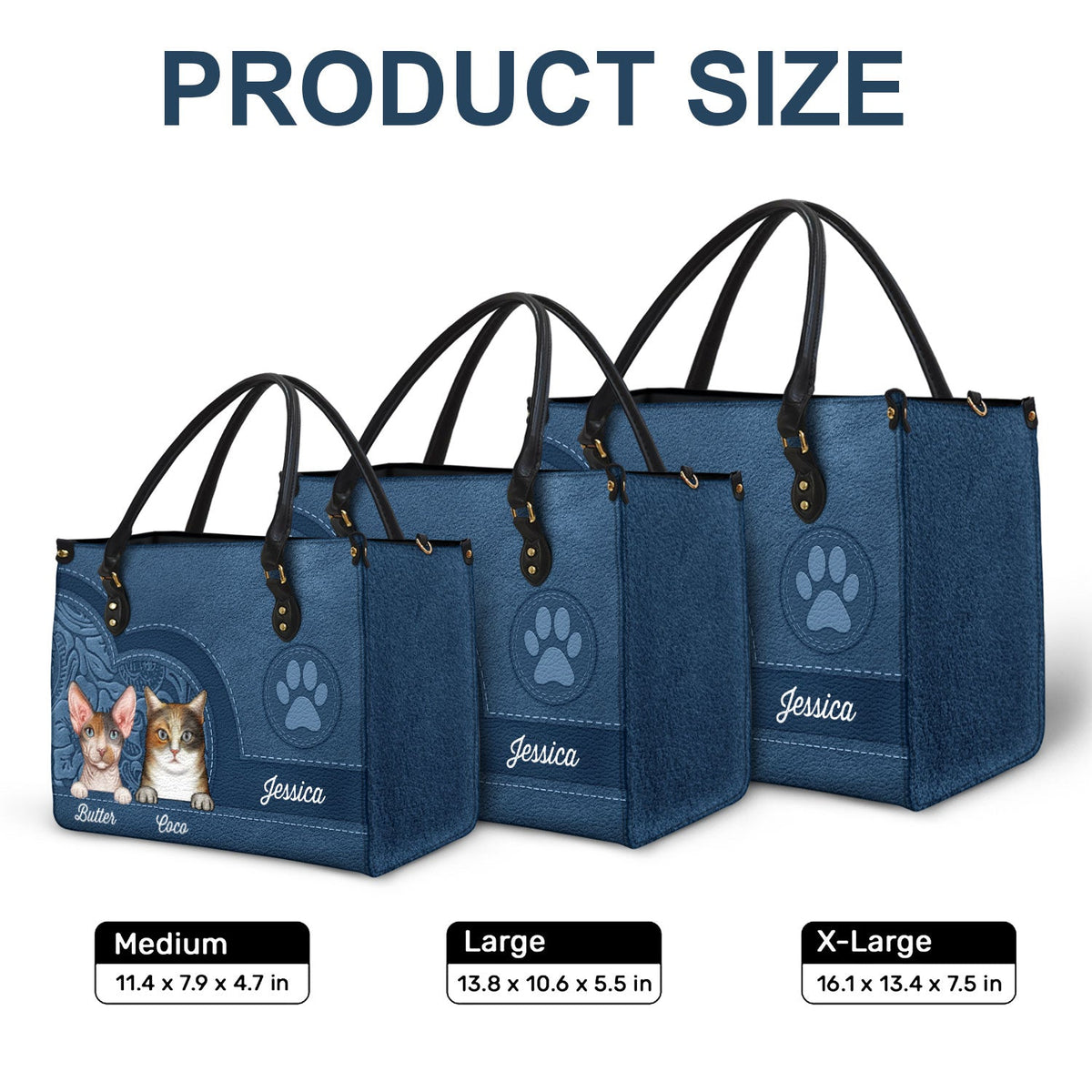 Cute Cats Aesthetic Pattern - Birthday, Loving Gift For Cat Mom, Cat Lovers - Personalized Leather Bag