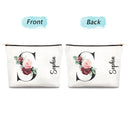 Floral Monogram - Gift For Her, Women - Personalized Cosmetic Bag