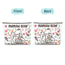 Mama Bear Floral Style - Birthday, Loving Gift For Mom, Mother, Grandma, Grandmother - Personalized Cosmetic Bag