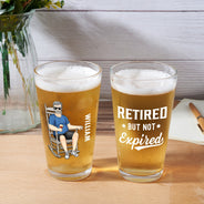 The Legend Has Retired - Retirement Gift For Men, Grandpa, Father - Personalized Beer Glass