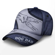 Paws And Human Hand Fist Bump Best Dog Dad Ever - Personalized Classic Cap