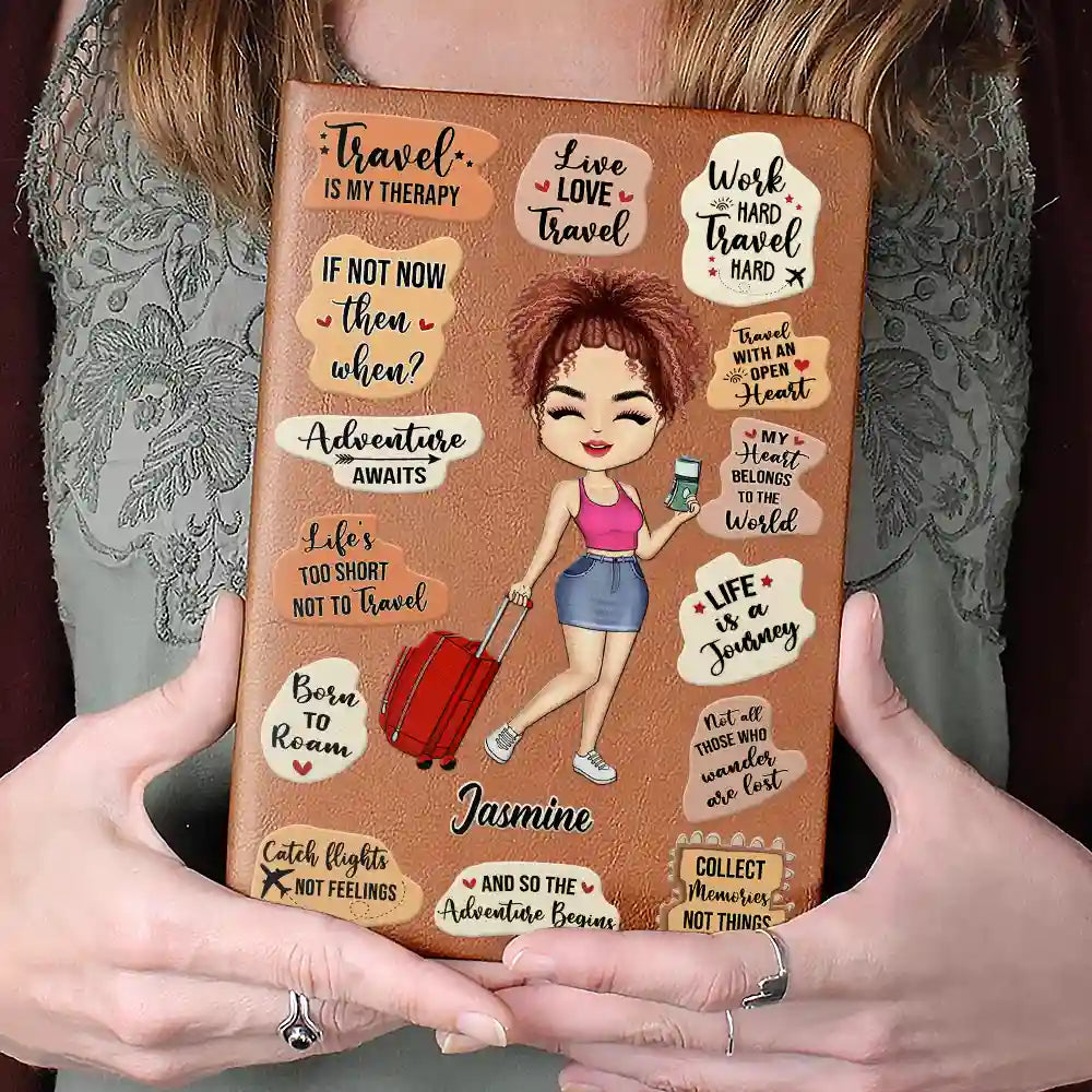Life Is A Journey Travel Lovers - Personalized Leather Journal