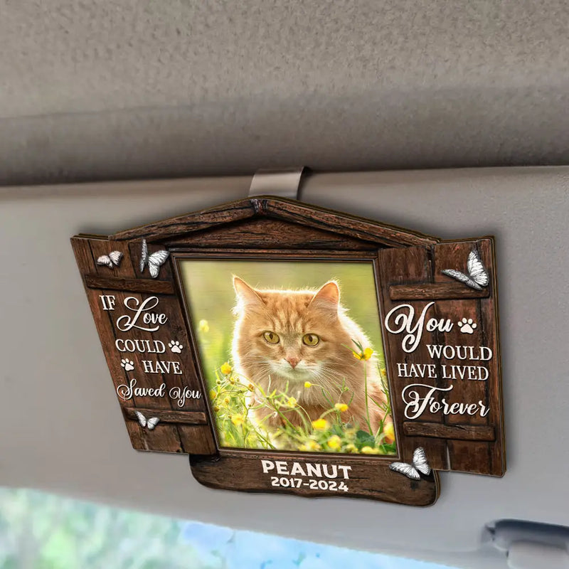 Custom Photo Memorial Pet You Were My Favorite Hello - Personalized Custom Shaped Car Visor Clip