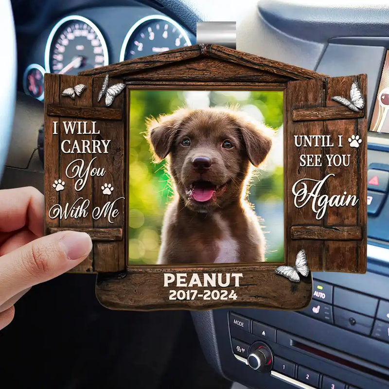 Custom Photo Memorial Pet You Were My Favorite Hello - Personalized Custom Shaped Car Visor Clip