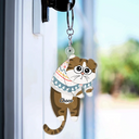 Cute Hanging Cats - Personalized Cutout Acrylic Keychain