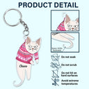 Cute Hanging Cats - Personalized Cutout Acrylic Keychain