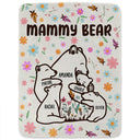 Mama Bear Floral Style - Personalized Fleece Blanket, Sherpa Blanket
